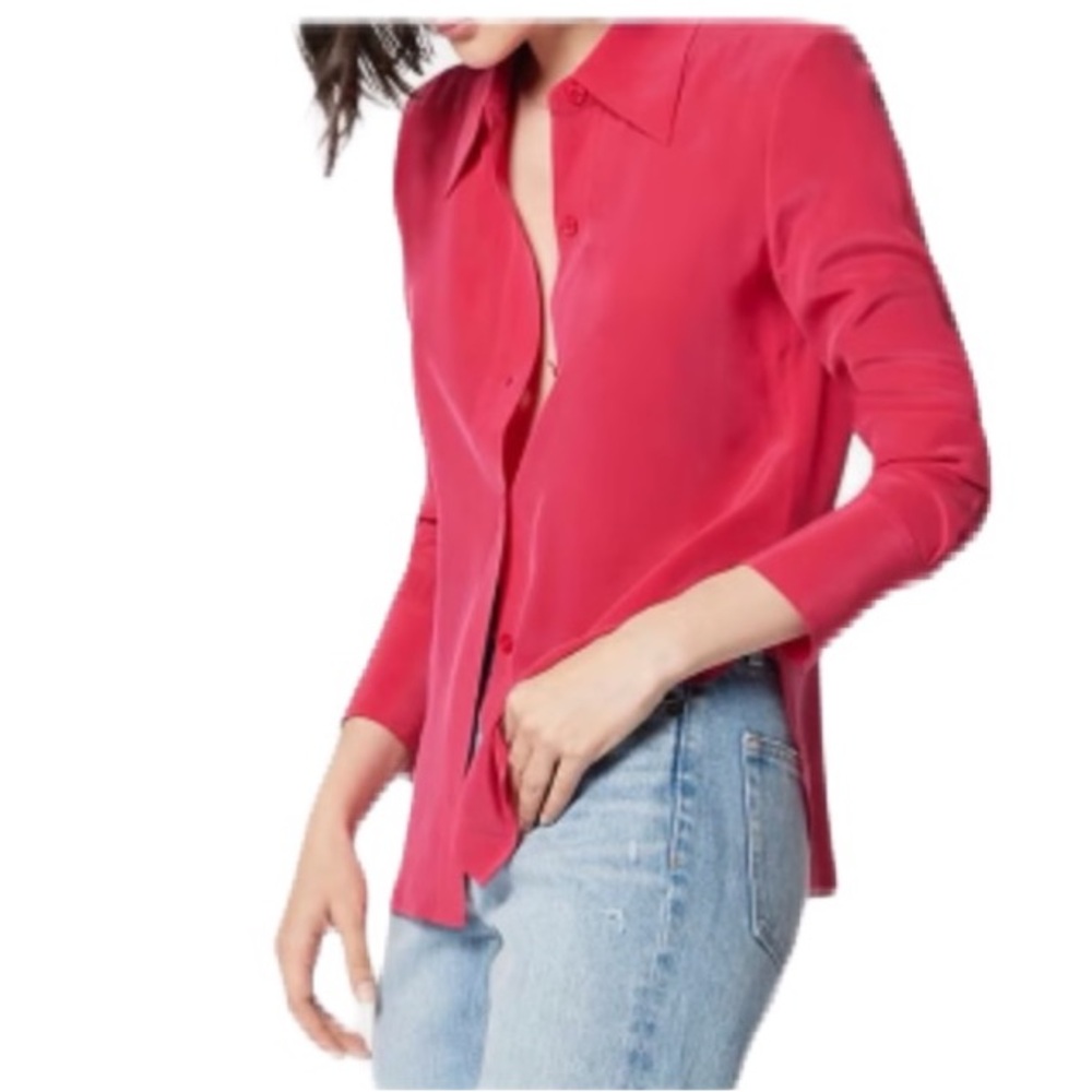 Equipment Silk Fuchsia Button-Down Shirt